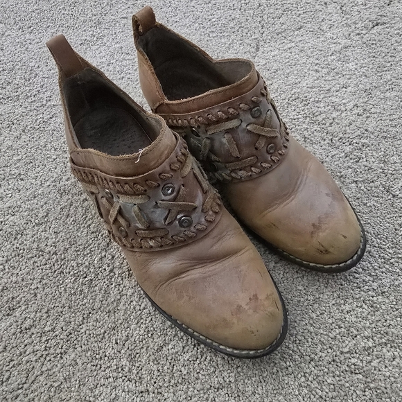 Circle G Leather Ankle Boots Western Classic - Picture 1 of 12